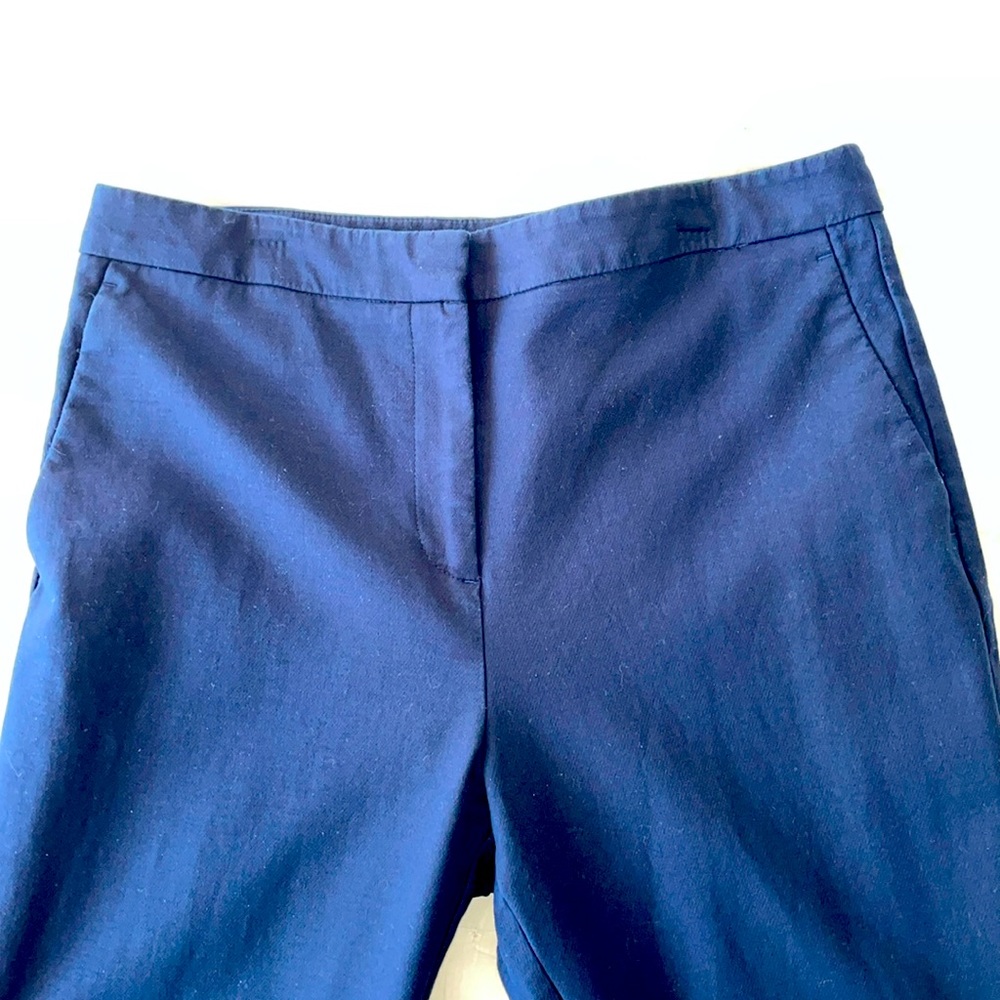 High Waist Cuffed Ankle/Crop Pants Navy Ann Taylor sz Petite 10